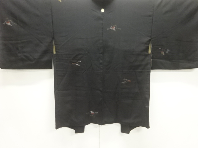 JAPANESE KIMONO / ANTIQUE TAISHO ROMANTIC STYLE: LACQUER TREASURE MOTI